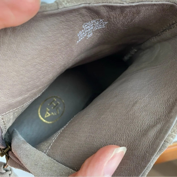 ASH Stone Suede Leather QUICK Pull On Fringe Stacked Heel Boots EU 38 - Picture 8 of 13